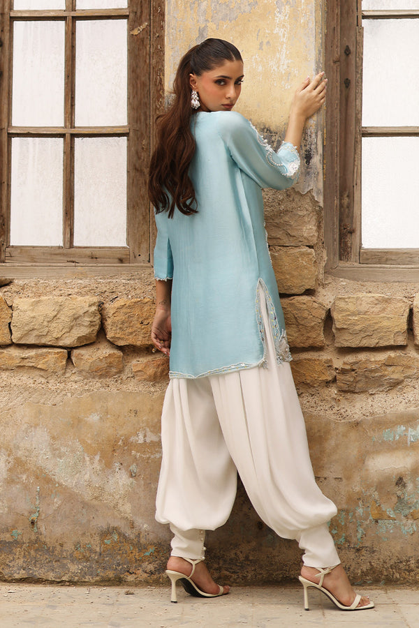 03-Piece Luxury Embroidered Raw Silk Suit - Ready To Wear
