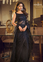 Luxury Fully Embroidered Chiffon Saree with Spangle Work