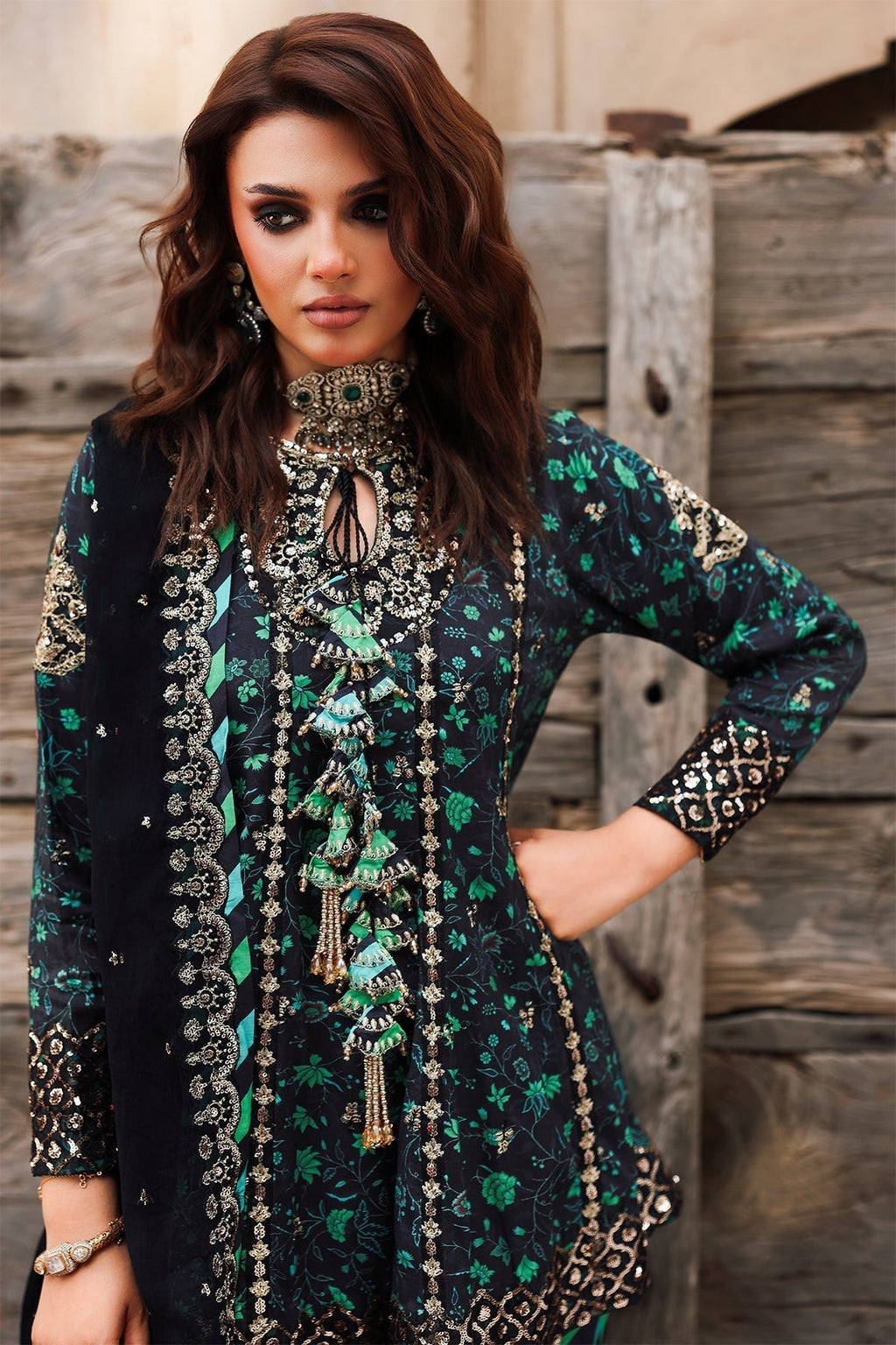 3 Piece Stitched Shamzo Silk suit