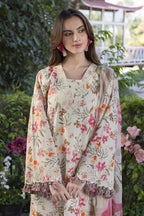 Crimson Embroidered & Printed Lawn 3-Piece Dress