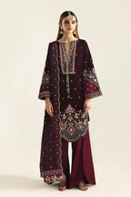 3  Piece Stitched Valvet  Suit - Ready to Wear