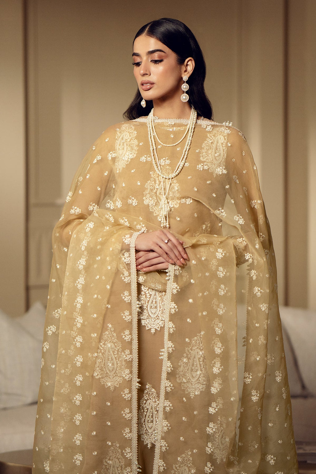 03-Piece Embroidered Chiffon Suit - Ready To Wear