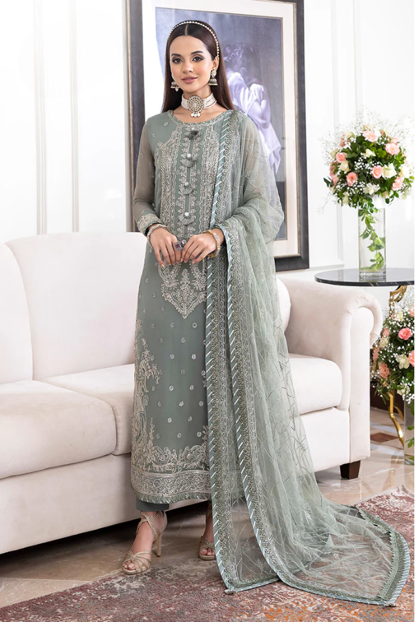 3  Piece Stitched Chiffon Suit