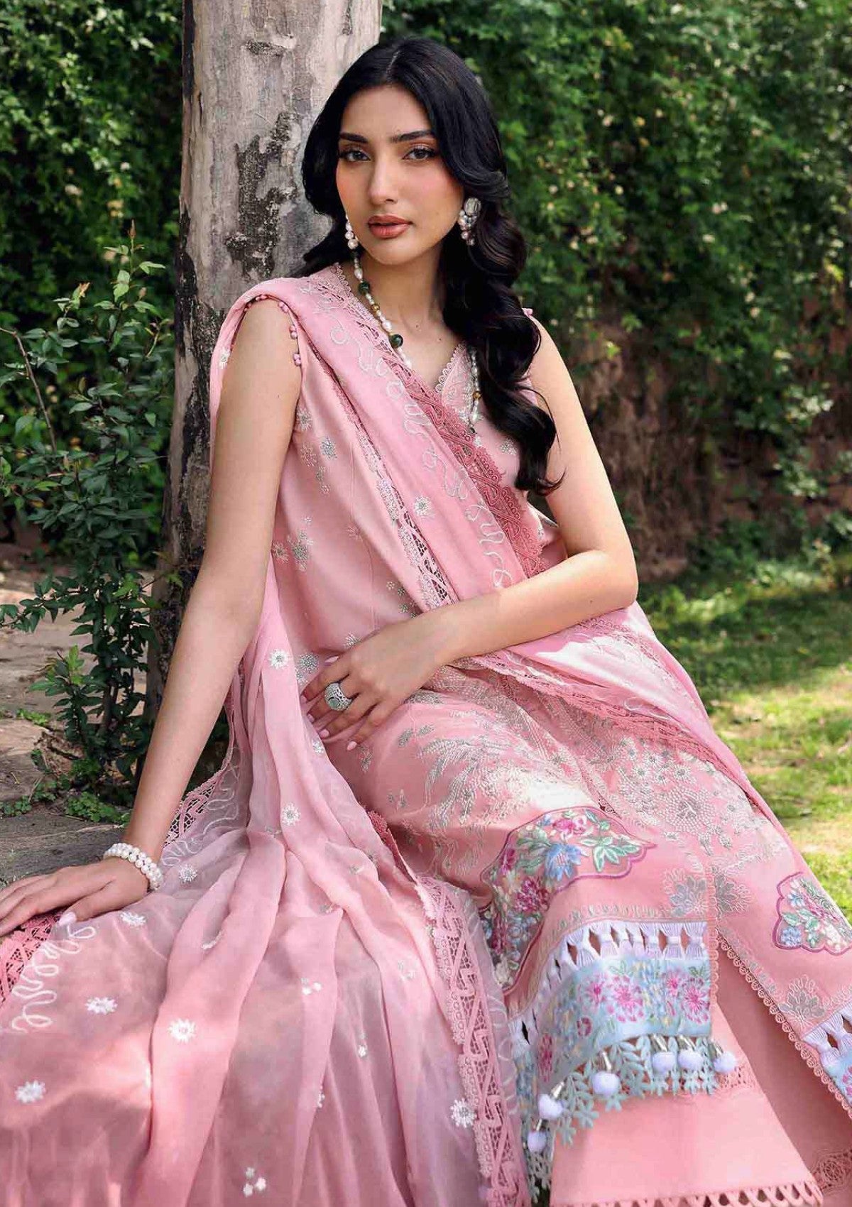 03-Piece Luxury Thread Embroidered Lawn Suit - Ready To Wear