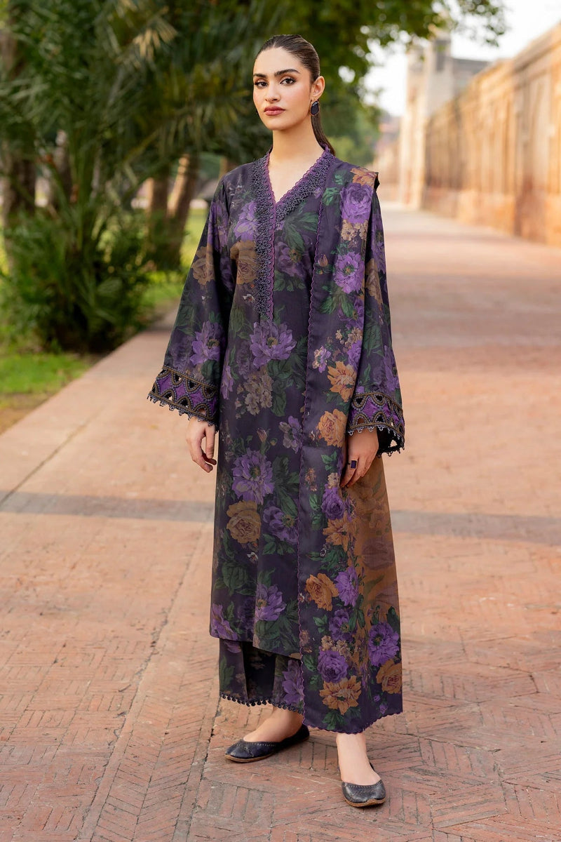 03-Piece Luxury Printed Lawn Suit - Ready  to Wear