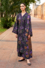 03-Piece Embroiderd Lawn Suit With Elegant Digital Printed Chiffon Dupatta
