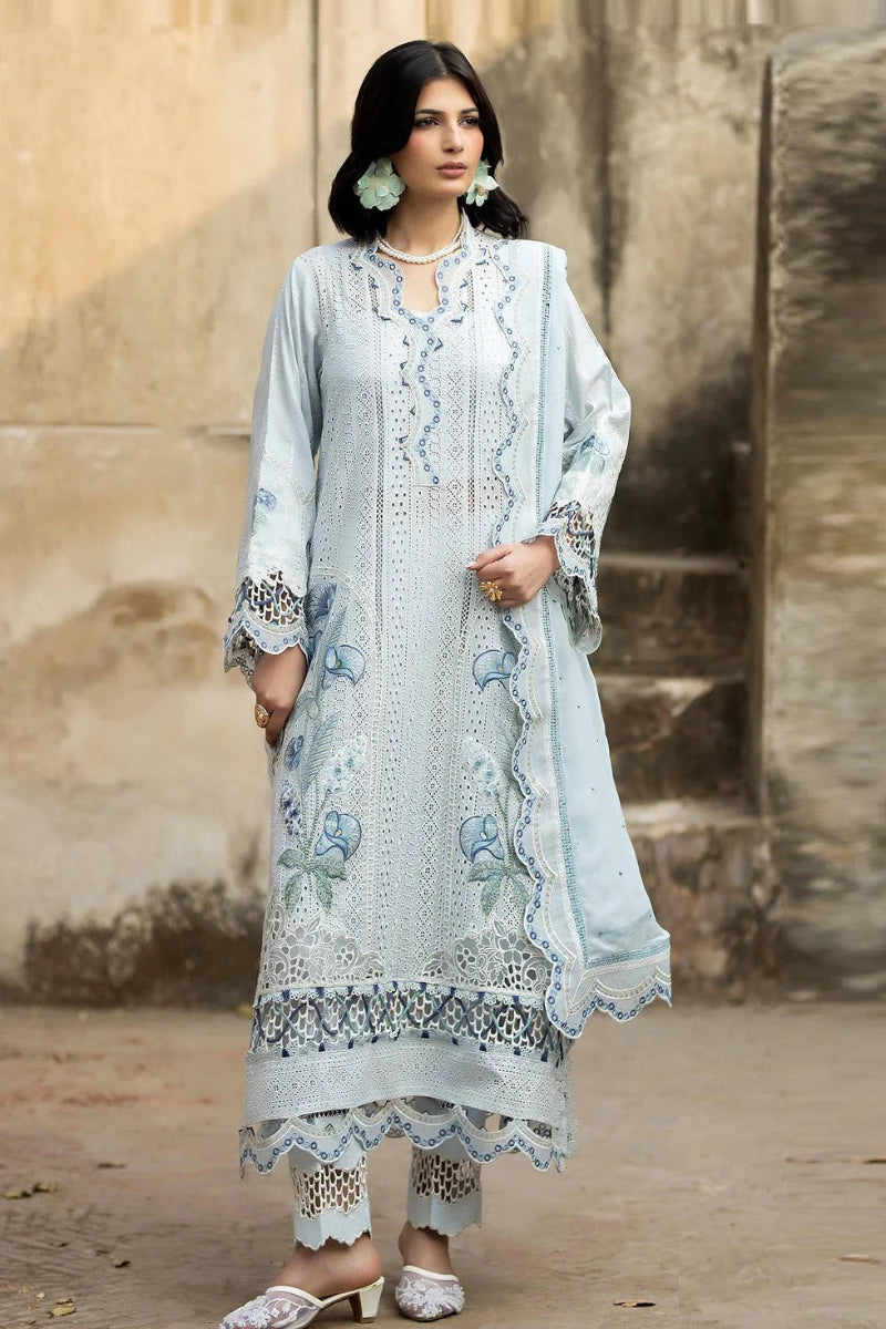 0 3-Piece Adda Work Embroidered Chiffon Suit - Ready To Wear