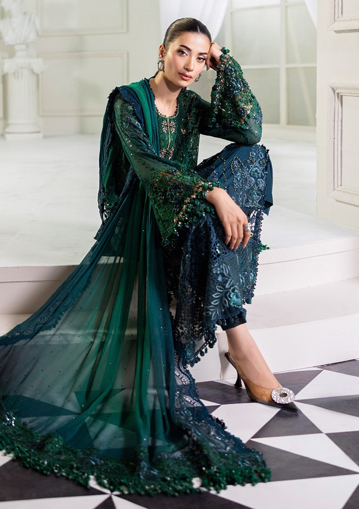 03-Piece Luxury Chiffon Suit - Ready  To Wear