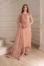 03 Piece  Embroidered Chiffon Suit - Ready  To Wear