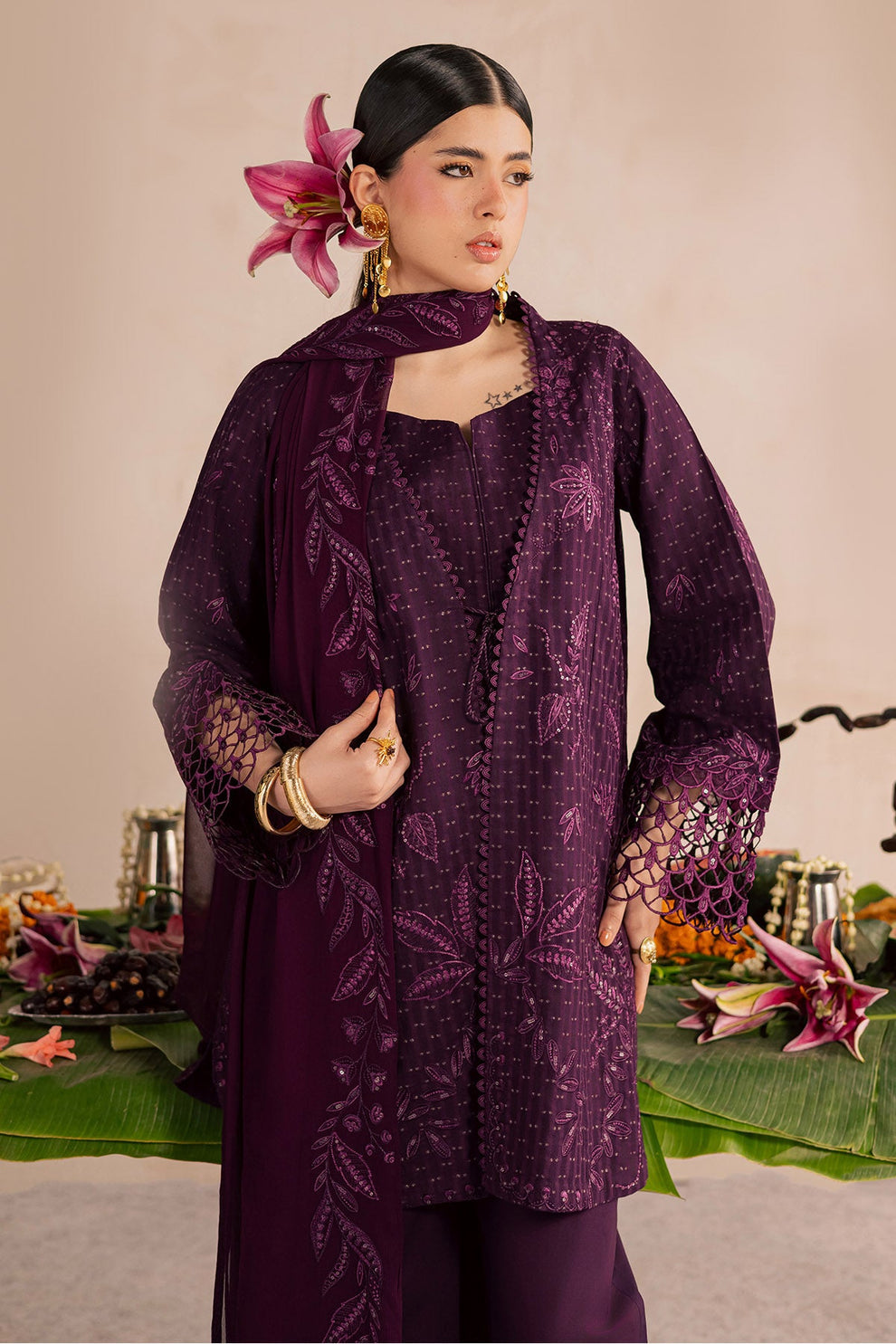 03-Piece Pure Cotton Suit - Ready to wear