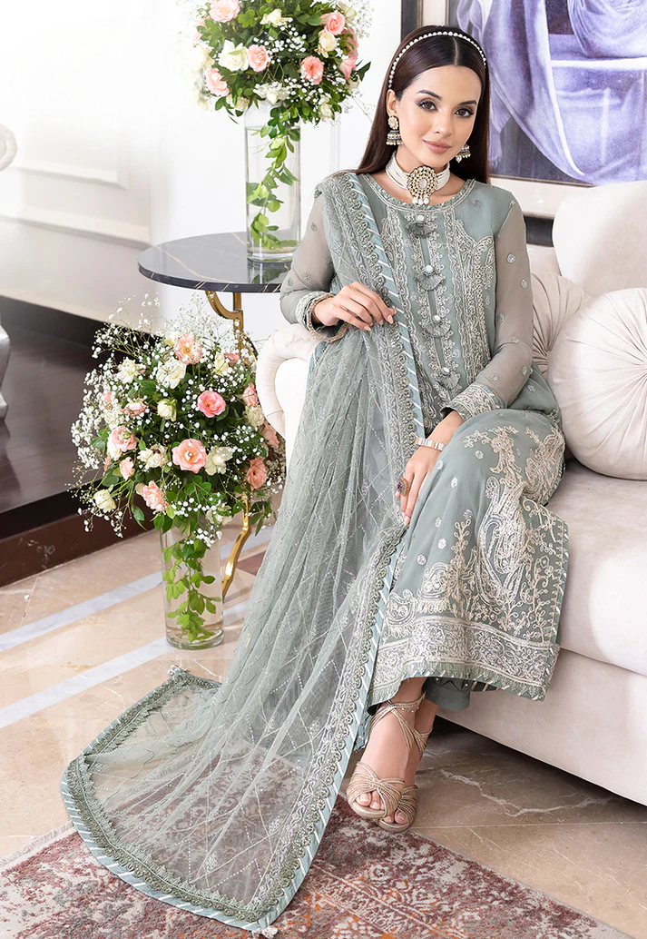 3  Piece Stitched Chiffon Suit