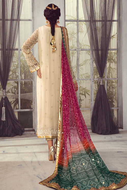 03  Piece  Chiffon Suit with Adda Work - Ready  To Wear