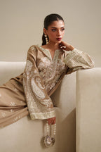 02-Piece Embroidered Shalmoz Silk Suit - Ready To Wear