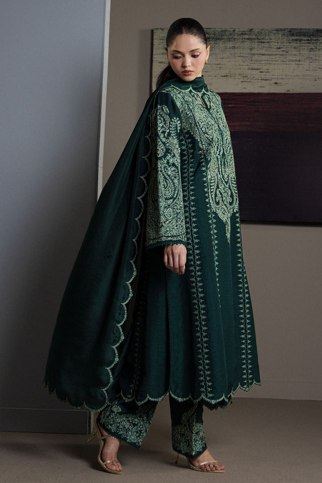 03-Piece Embroidered Cotton Suit - Ready To Wear