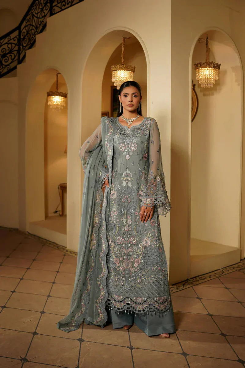 03-Piece Chiffon Suit With Embroidery - Ready To Wear