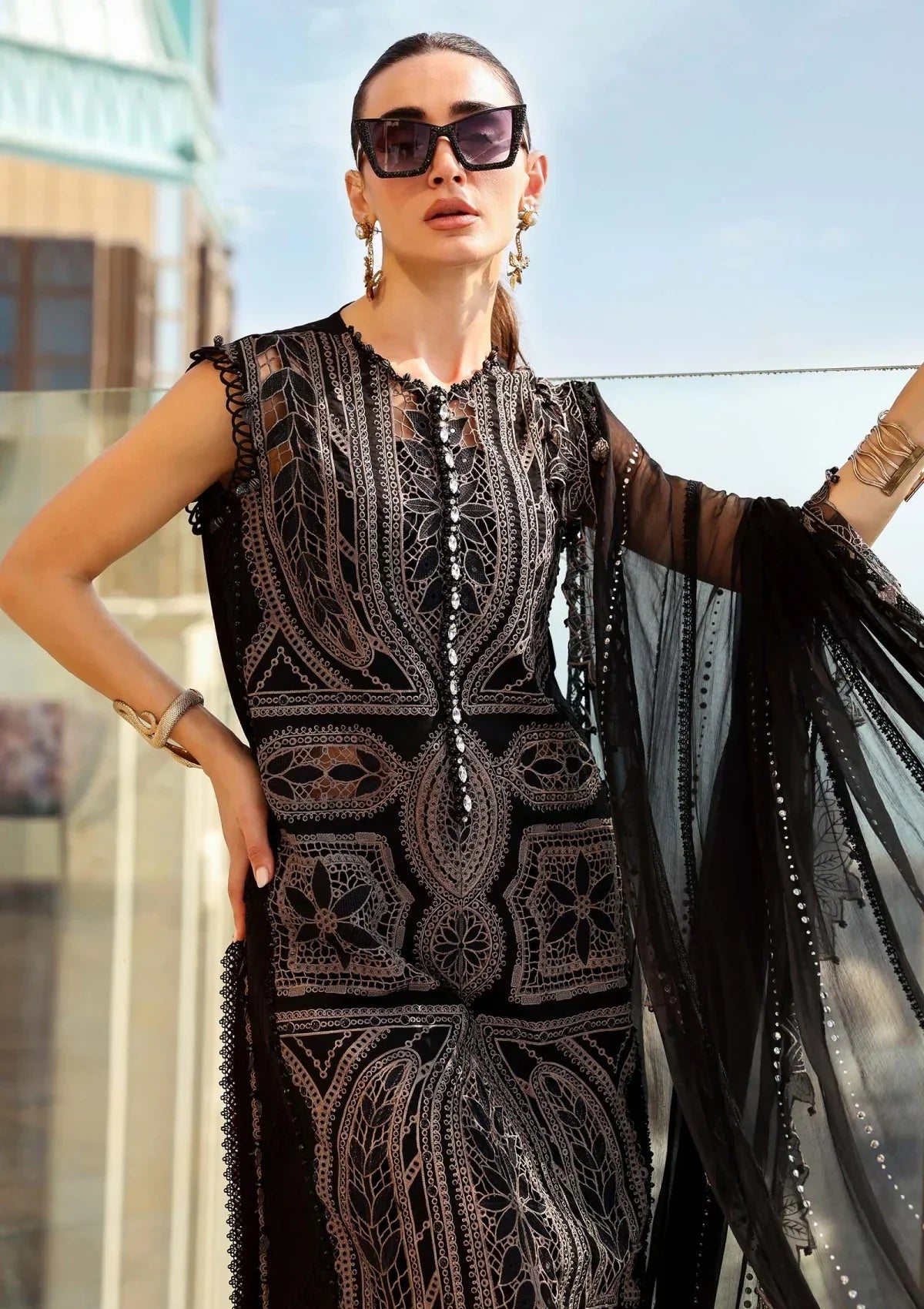 03-Piece Lawn Suit With Embroidery - Ready To Wear