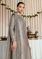 03 Piece Heavy Adda Work Raw Silk Suit - Ready  To Wear