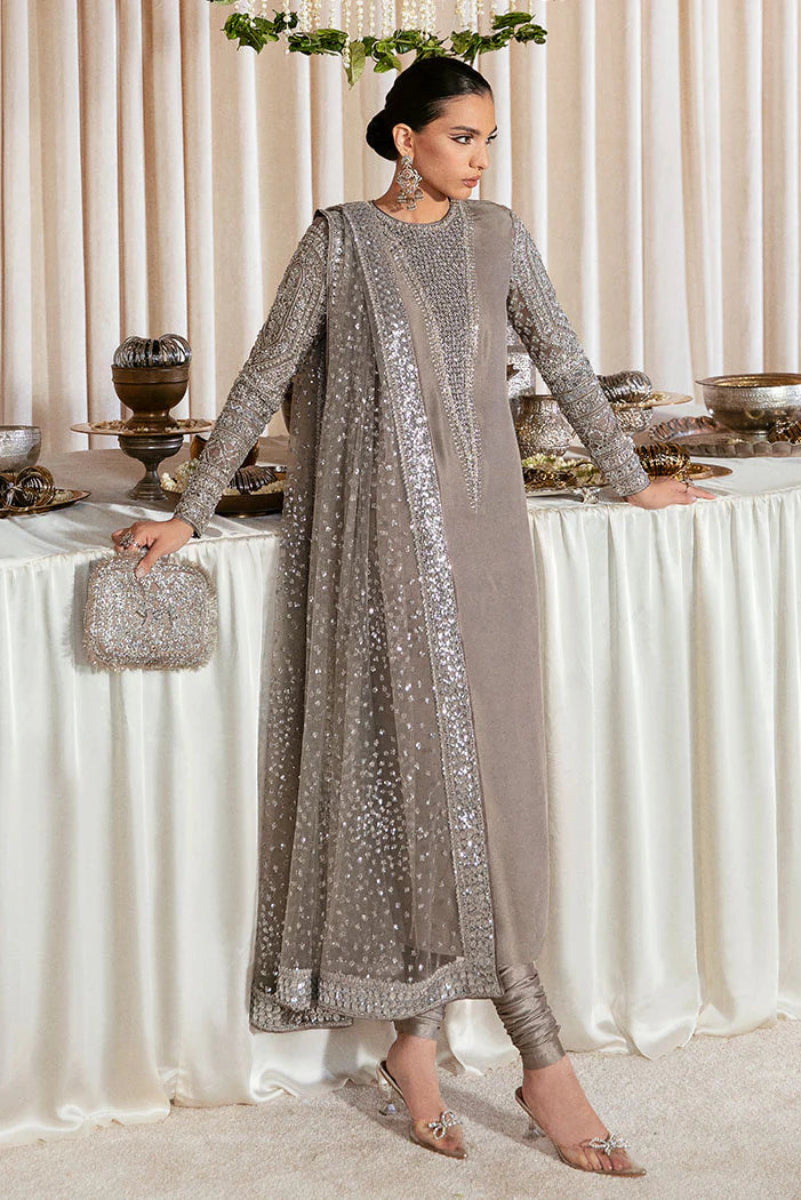 03 Piece Heavy Adda Work Raw Silk Suit - Ready  To Wear