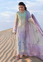 03 Piece Luxury  Embroidered  Chikankari Lawn Suit - Ready  to Wear