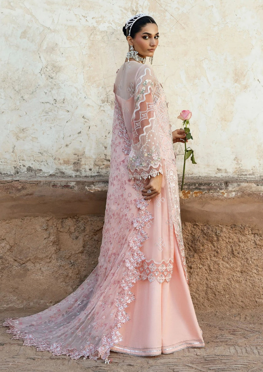 03 Piece Embroidered Chiffon Suit - Ready To Wear