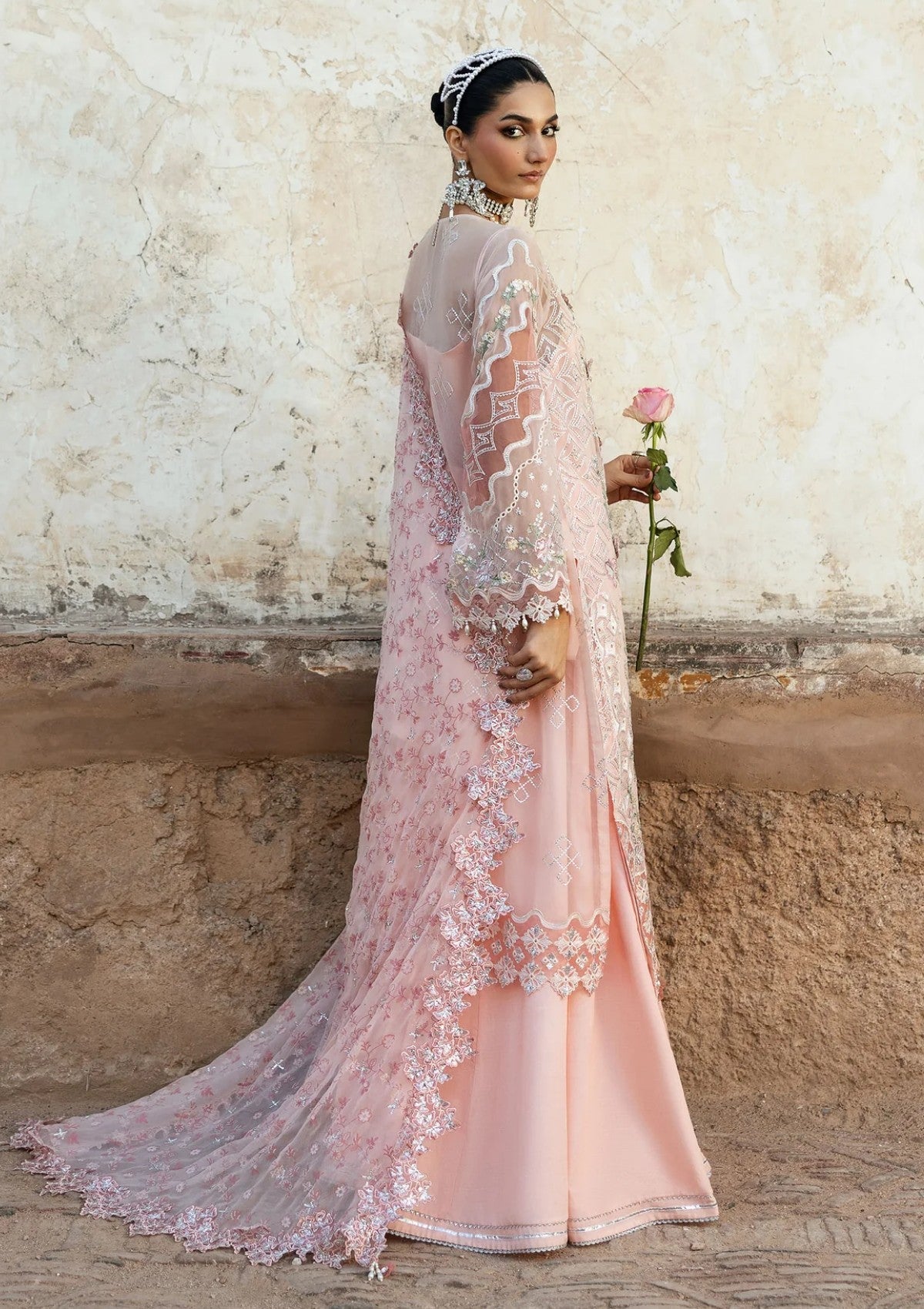 03 Piece Embroidered Chiffon Suit - Ready To Wear