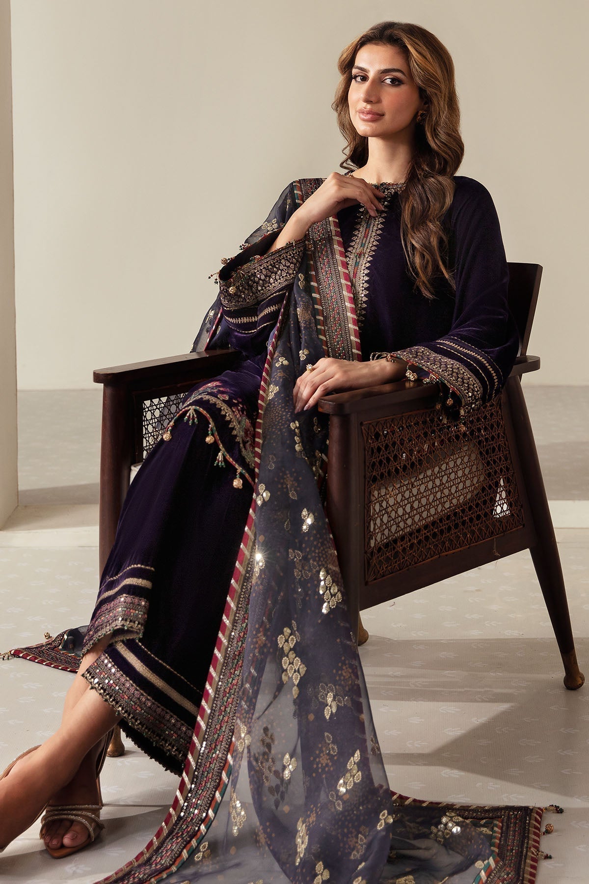 3 Piece Stitched Velvet suit - Ready to Wear