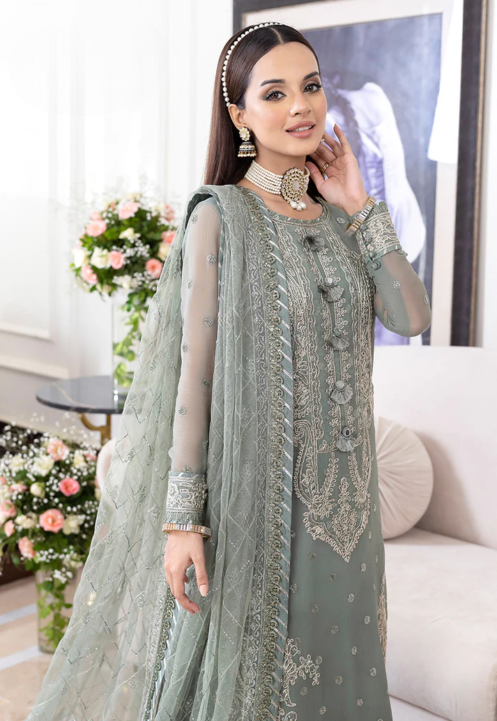 3  Piece Stitched Chiffon Suit