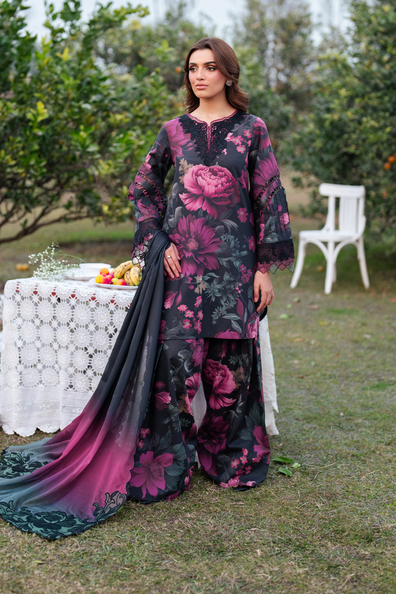 stitched Chikankari Embroidered 3-Piece Suit