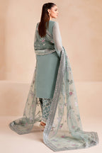 3 Piece Stitched Chiffon & Organza Suit -  Ready  to Wear