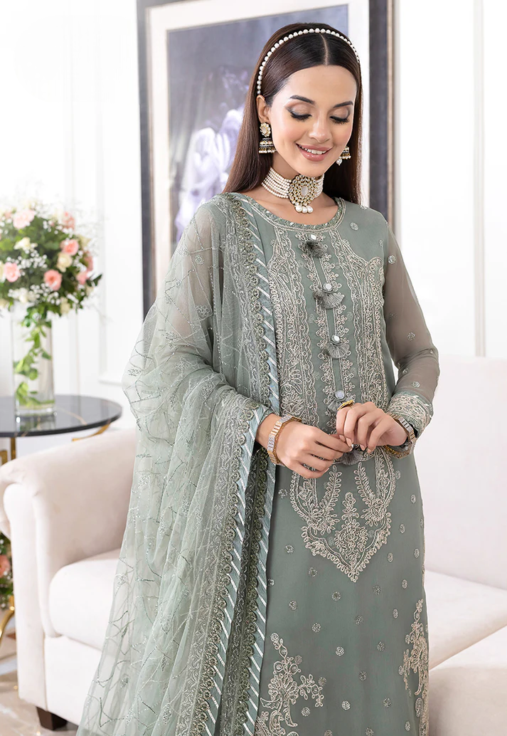 3  Piece Stitched Chiffon Suit
