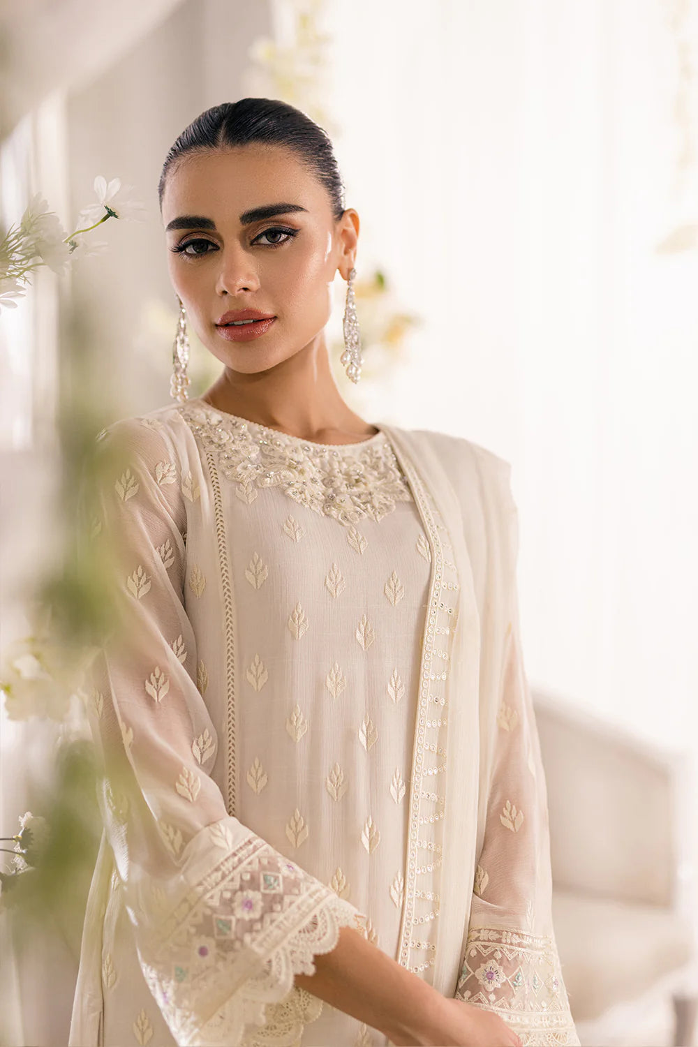 03-Piece Embroidered Chiffon Suit - Ready  To Wear