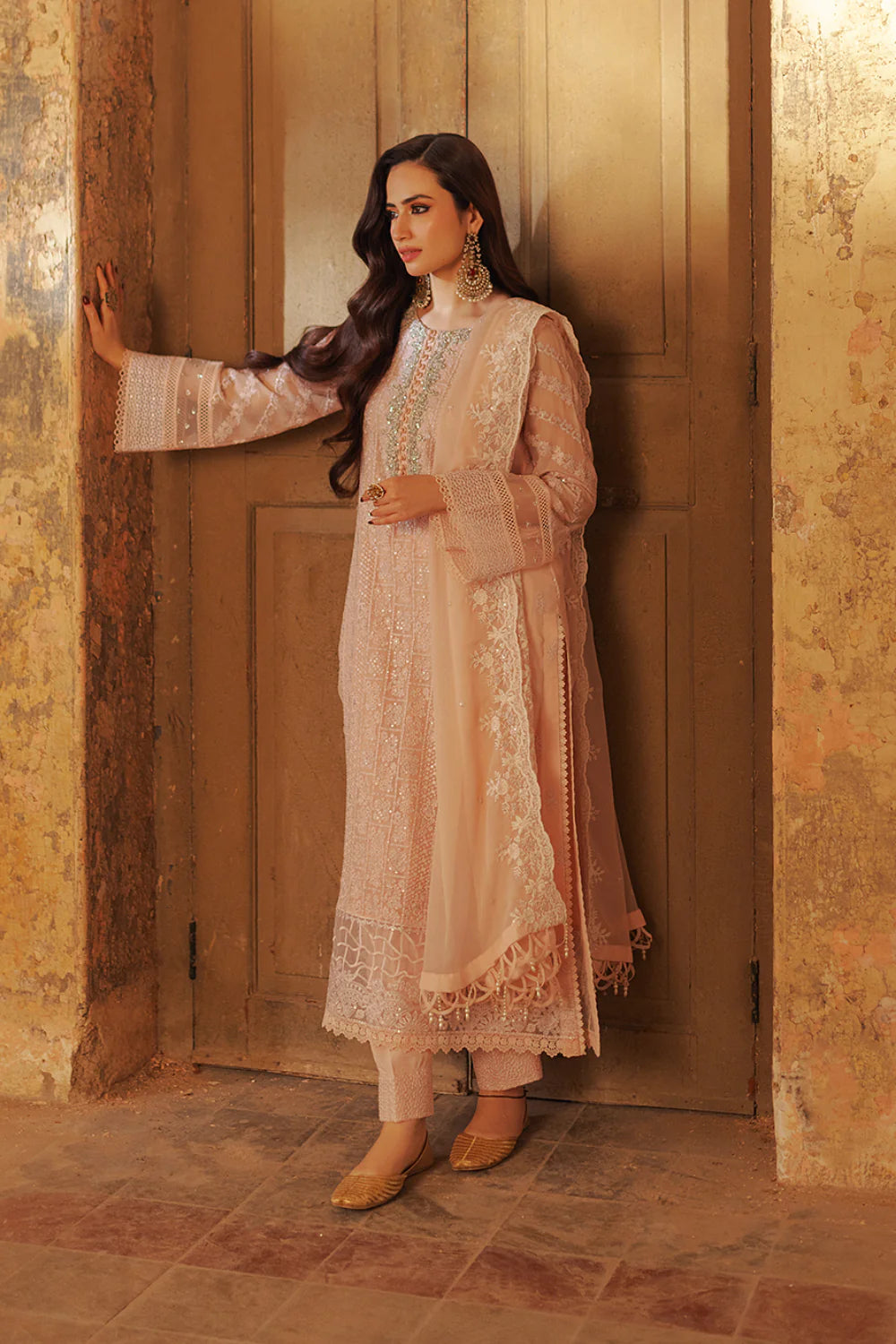 03-Piece  Sequence Embroidered Chiffon Suit - Ready To Wear