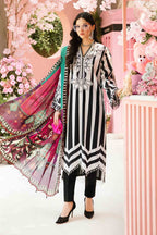03-Piece Embroidered Printed Lawn Dress - Ready To Wear