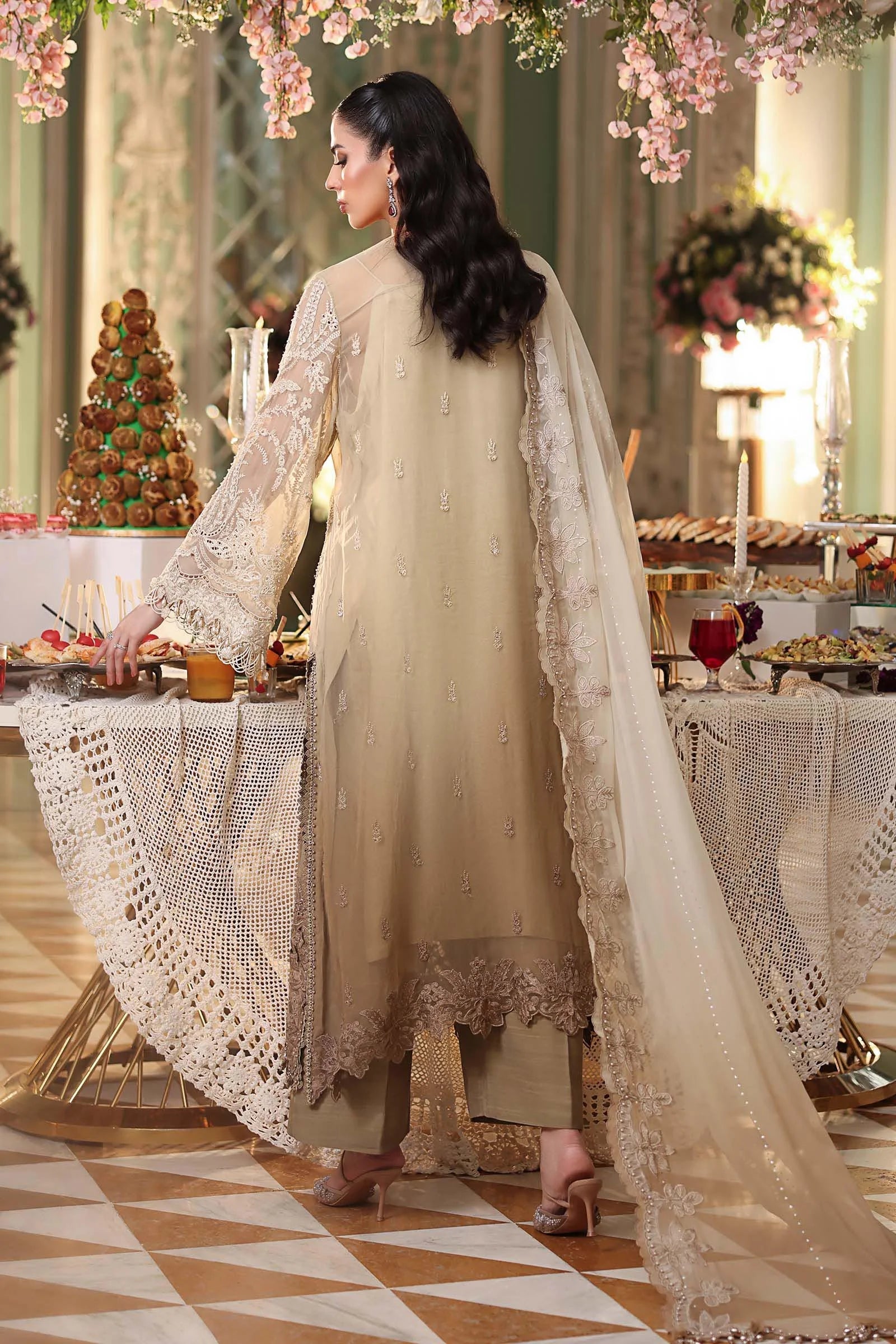 03 Piece Luxury Embroidered Chiffon Suit - Ready  To Wear