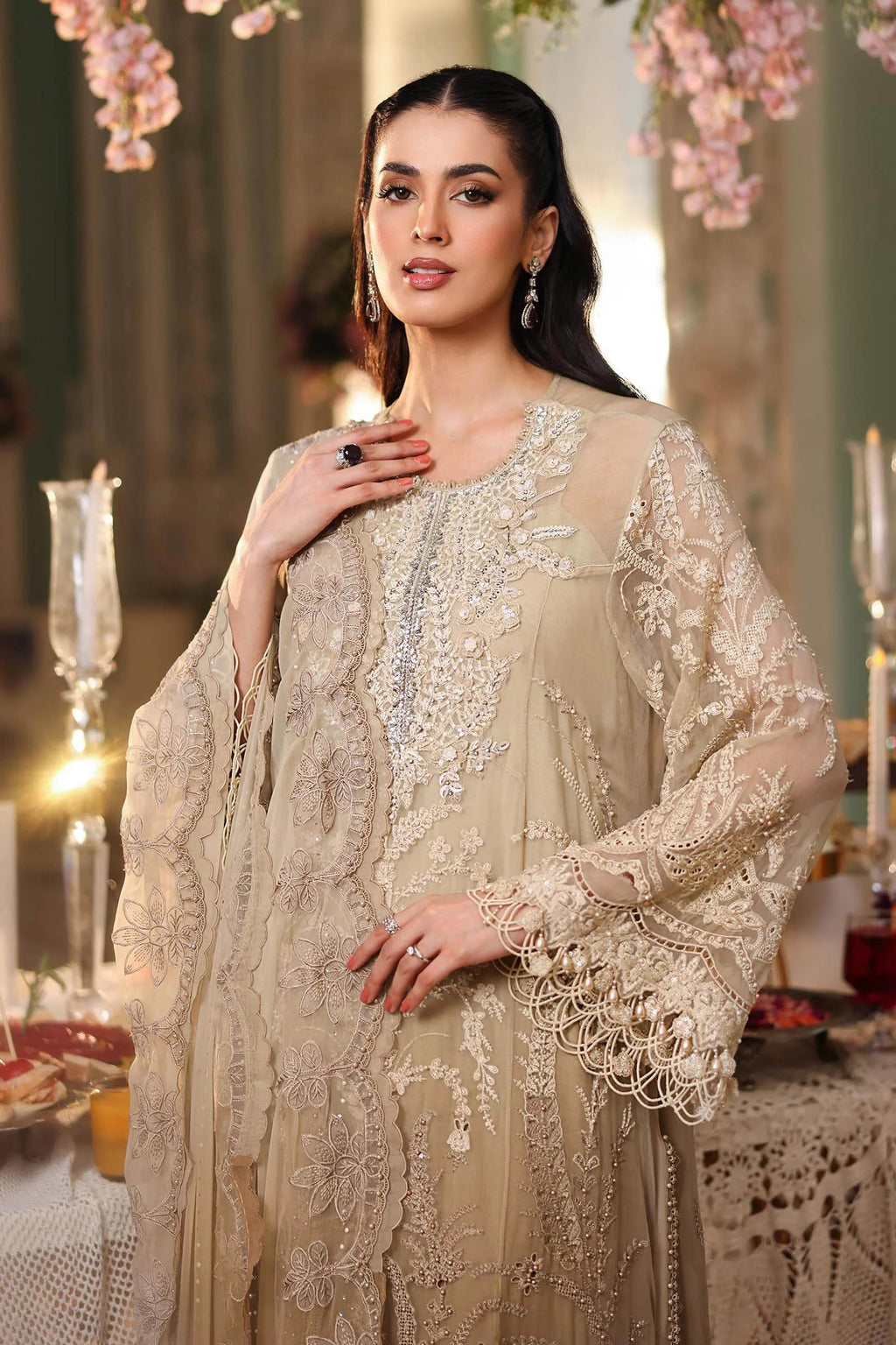 03 Piece Luxury Embroidered Chiffon Suit - Ready  To Wear