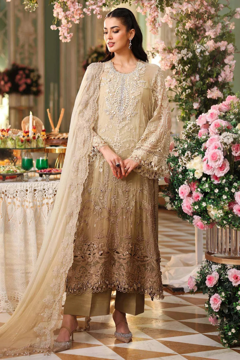 03 Piece Luxury Embroidered Chiffon Suit - Ready  To Wear