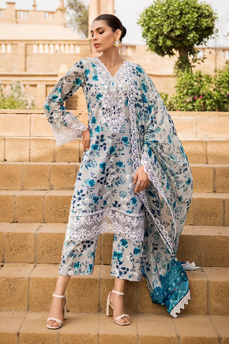 Lawn 3-Piece Suit with Khadi Net Dupatta