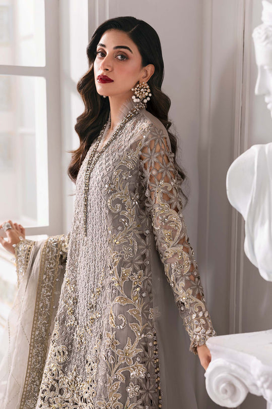 03 Piece Luxury Embroidered  Organza Suit - Ready To Wear