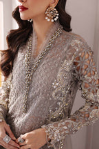 03 Piece Luxury Embroidered  Organza Suit - Ready To Wear