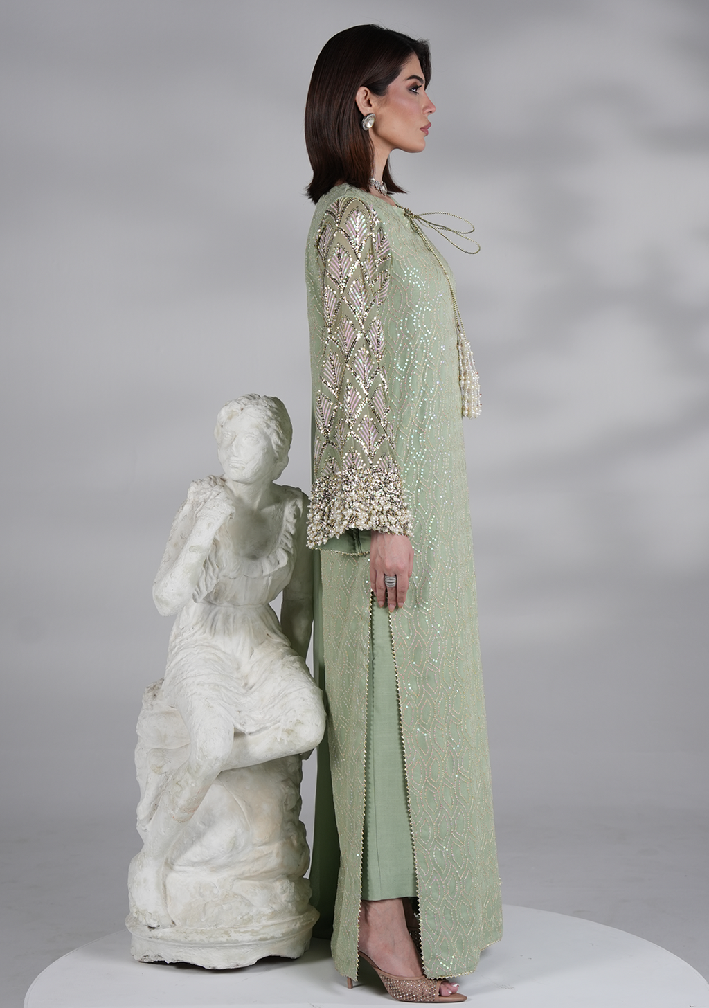 03-Piece Embroidered Chiffon Suit - Ready  To  Wear