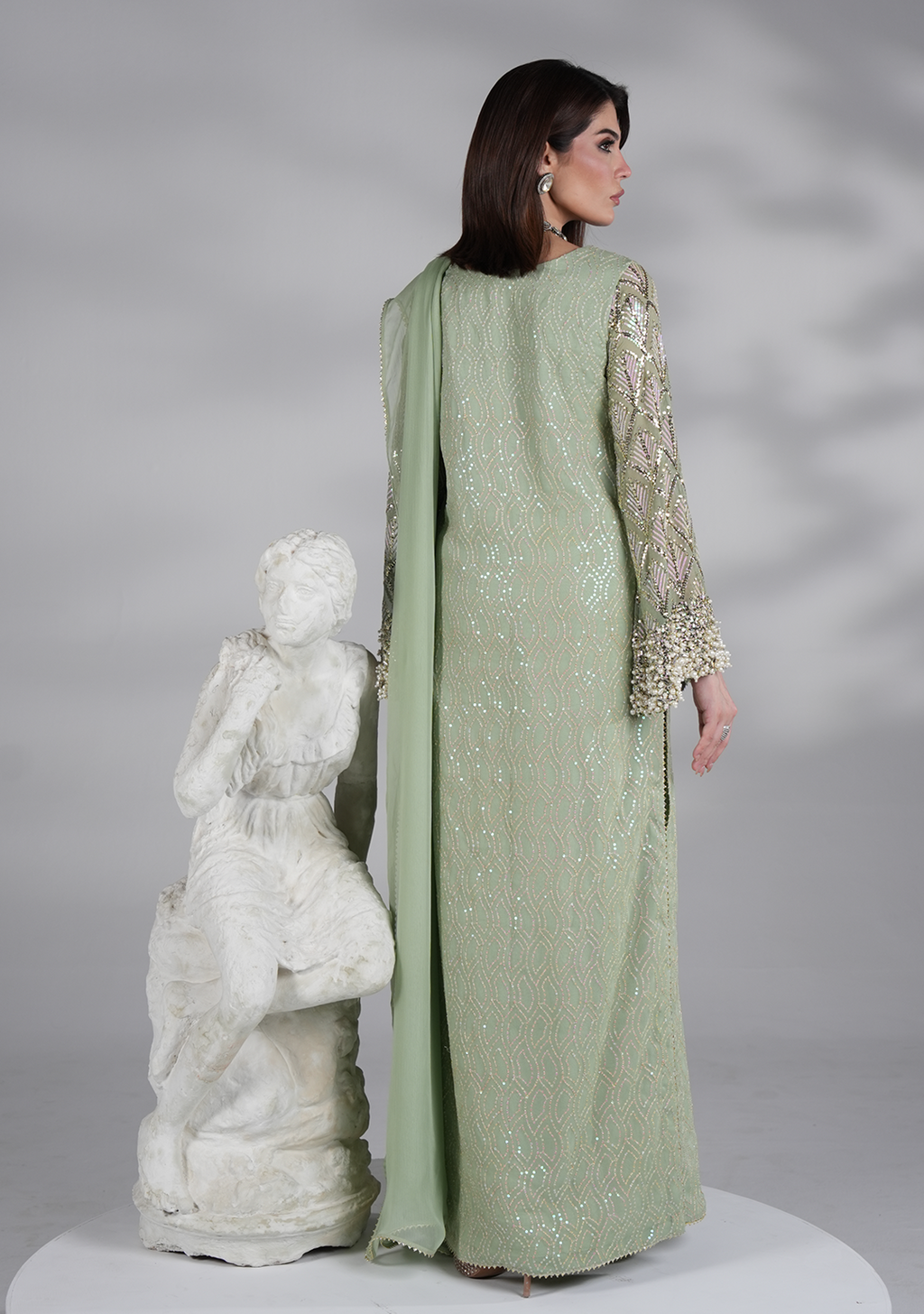 03-Piece Embroidered Chiffon Suit - Ready  To  Wear