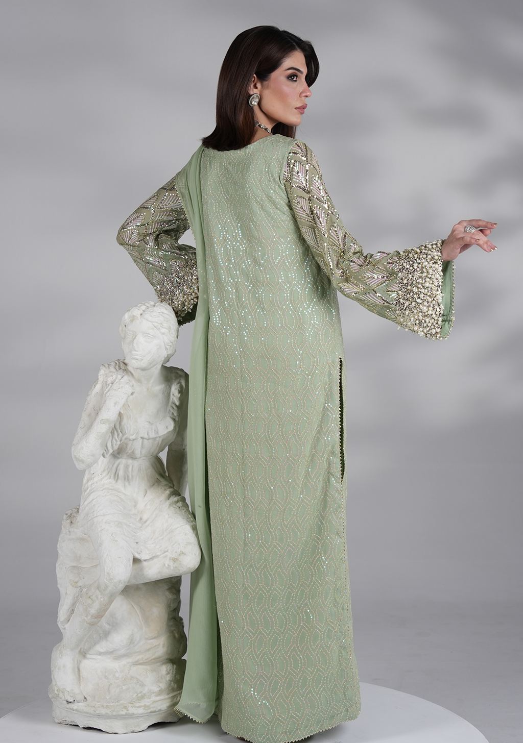 03-Piece Embroidered Chiffon Suit - Ready  To  Wear