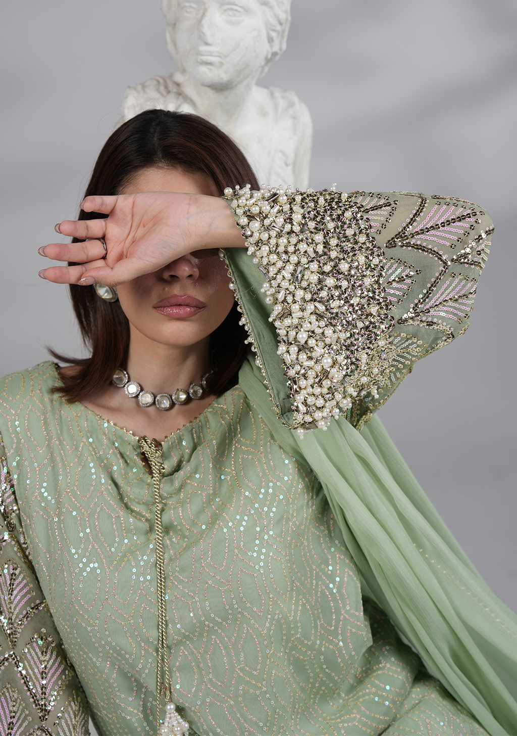 03-Piece Embroidered Chiffon Suit - Ready  To  Wear