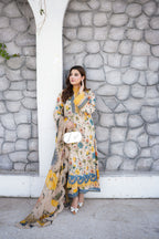 03-Piece Embroidered Lawn Suit - Ready To Wear