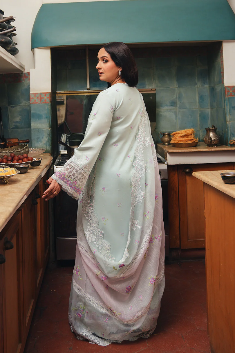 03-Piece Embroidered Cambric Cotton Suit - Ready To Wear
