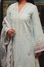 03-Piece Embroidered Cambric Cotton Suit - Ready To Wear