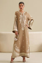 02-Piece Embroidered Shalmoz Silk Suit - Ready To Wear