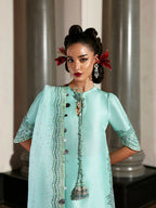 3  Piece Stitched  Indian Raw Silk  Suit - Ready  to Wear