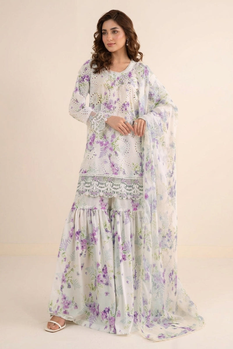 03-Piece Printed Lawn Suit - Ready To Wear