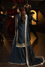 3 Piece Stitched Chiffon  Gharara Suit - Ready to Wear